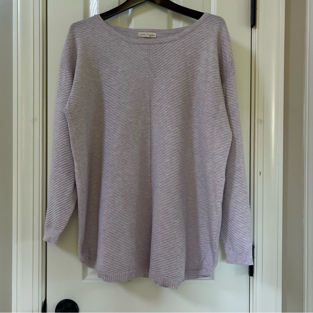 Retrology Lavender Ribbed Knit Sweater Tunic Size 1X